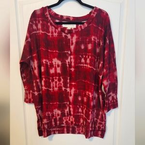 French Laundry NWT size 1X women's waffle tie dye top.